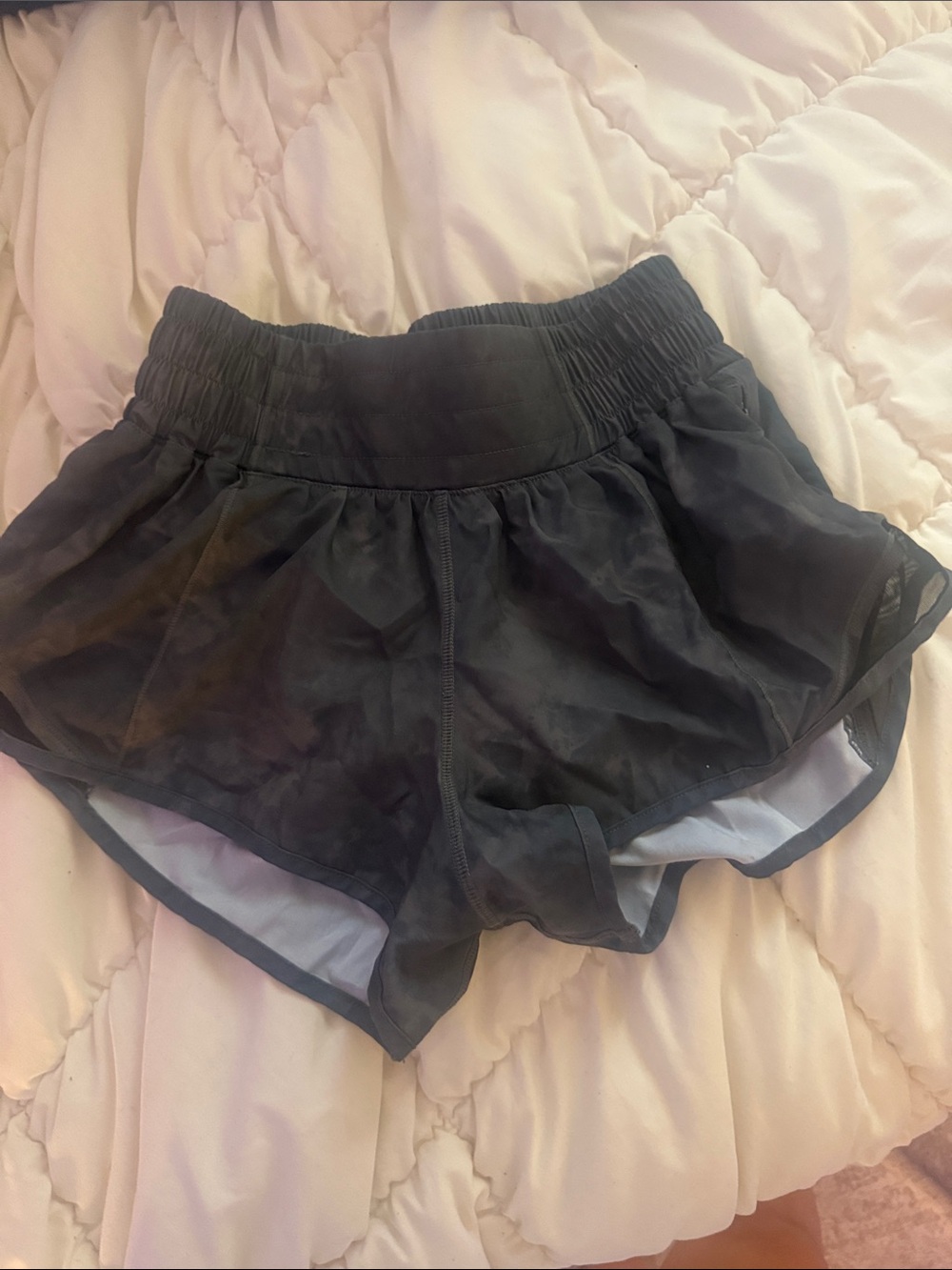 Women's Black Athletic Layered Shorts